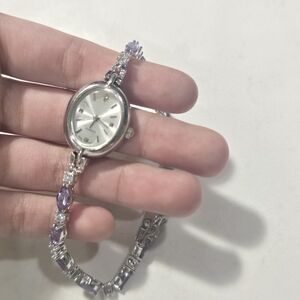 Elegant Silver and Purple Women's Watch